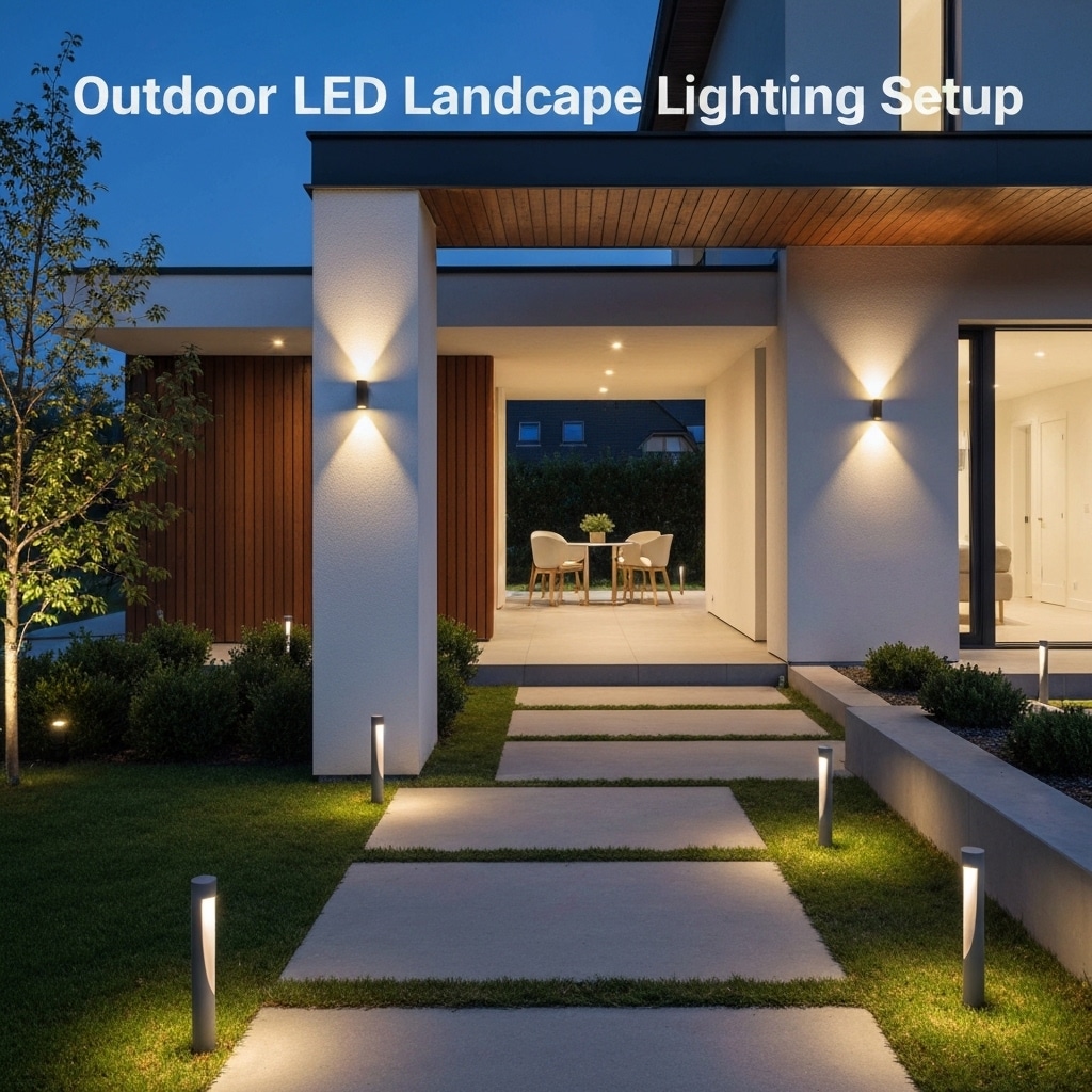 Outdoor LED Landscape Lighting Setup